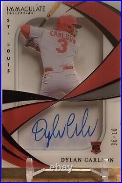 2021 Immaculate Baseball Dylan Carlson On Card Rookie Autograph 6/10 Sick