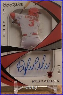 2021 Immaculate Baseball Dylan Carlson On Card Rookie Autograph 6/10 Sick