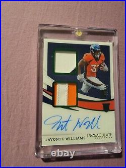 2021 Immaculate Collection Numbers Rookie PATCH AUTO Javonte Williams 16/18 RC
