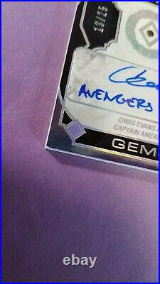 2021 Marvel Black Diamond Chris Evans Auto /25 Gemography Inscribed Cpt America