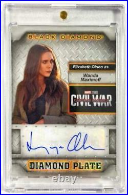 2021 Marvel Black Diamond Elizabeth Olsen Diamond Plate Autograph #DP-EO