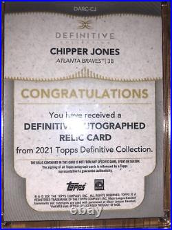 2021 Topps Definitive Collection Autograph Relic #DARCCJ Chipper Jones 25/30 SP