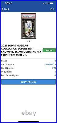 2021 Topps museum collection Fernando Tatis Jr autograph Psa Pop 1
