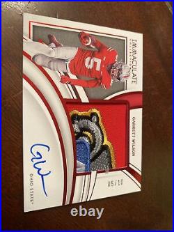 2022 Immaculate Collection Garrett Wilson On-Card RPA Gold Jersey # Match 5/10