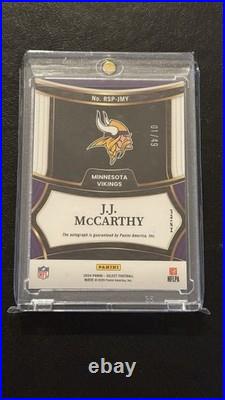 2024 Select JJ McCarthy 1/49 Rookie Signatures Light Blue Prizm FIRST ON PRINT