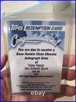 2026 Topps SignatureClass Rookie Class Chrome Auto Dylan Harper Redemption