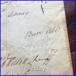 AARON BURR Autograph HAND SIGNED EARLY Legal Doc Dueled ALEXANDER HAMILTON