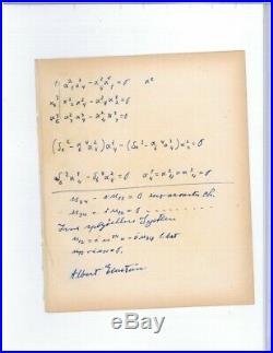 ALBERT EINSTEIN Original Signed Mathematical Equation