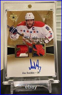 ALEX OVECHKIN 2015-16 Ultimate Collection Gold Game Used Logo Patch Auto 7/15