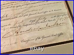 ANDREW JACKSON AUTOGRAPH 1831 Land Grant SIGNED As PRESIDENT BAS