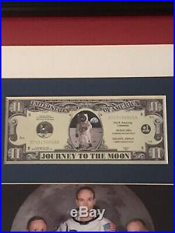 APOLLO 11 Signed, Matted, and Framed Neil Armstrong, Collins, & Aldrin JSA Auth