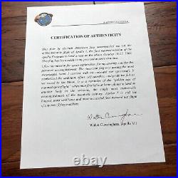 APOLLO 7 Walt Cunningham Personal Collection Signed FLOWN US Flag Autograph