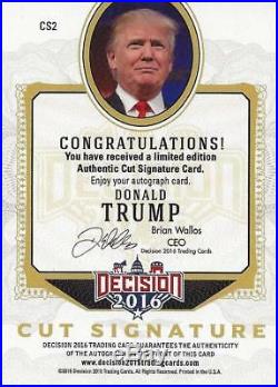 AUTOGRAPHED Donald Trump 2016 Leaf Decision Series 1 ORIGINAL CUT SIGNATURE Card