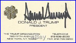 AUTOGRAPHED Donald Trump Vintage Signed Rare Chinese Writing Business Card withCOA
