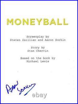 Aaron Sorkin Signed Moneyball Full Script Authentic Autograph Coa