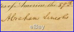 Abraham Lincoln Signed Document Ds As President. California Pioneer