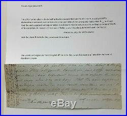 Abraham Lincoln Signed Pre CIVIL War Document James And Lincoln Circa 1852
