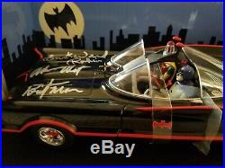 Adam West & Burt Ward Signed 1966 Batmobile Batman & Robin Diecast 118 Jsa Coa