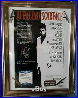 Al Pacino Signed Scarface Poster''beckett Witnessed & Authenticated'