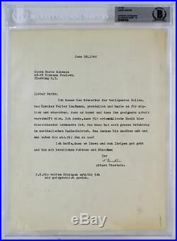 Albert Einstein Signed 1946 8.5x11 Letter Auto Graded Gem Mint 10! BAS Slabbed