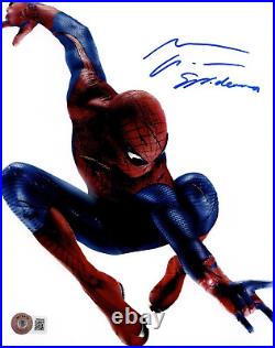 Andrew Garfield Autographed 8x10 Spiderman Inscription Photo Beckett Witness