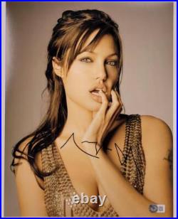 Angelina Jolie signed 11x14 photo autograph sexy Beckett BAS