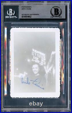 Anita Louise signed autograph 3x4.5 Vintage 1940's Snapshot Photo BAS Slabbed