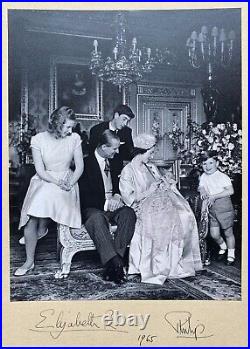 Antique Signed Royal Presentation Photo Queen Elizabeth II & Prince Philip 1965