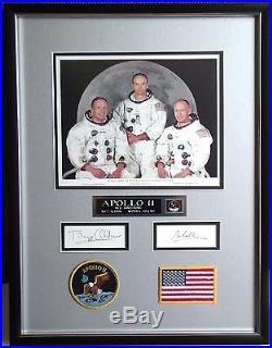 Apollo 11 Crew Signed Display Armstrong, Aldrin, Collins Authenticated Zarelli
