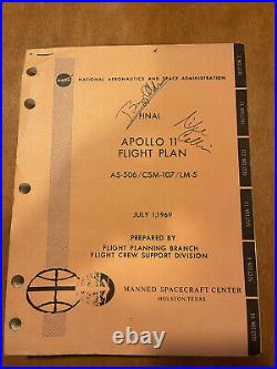 Apollo 11 Flight Plan Signed By Buzz Aldrin and Michael Collins