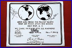 Apollo 11 Original Signed Message On The Moon Neil Armstrong Aldrin Collins