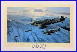 Arctic Hunters by Richard Taylor aviation art signed by Luftwaffe Fighter Pilots