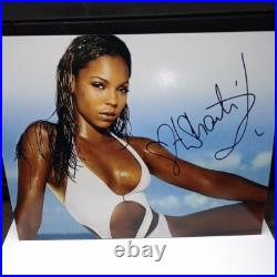 Ashanti Signed Autograph 8x10 Photo Stunning White Bikini Pose Heart Signatu