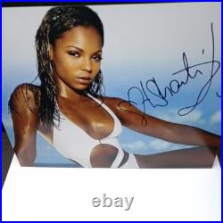 Ashanti Signed Autograph 8x10 Photo Stunning White Bikini Pose Heart Signatu