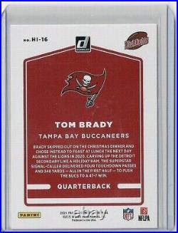 Autograph Signed Tom Brady 2021 Panini Donruss Highlights Sports Card NFL #HI-16