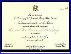 Autographed HAILE SELASSIE I Emperor of Ethiopia & Ambassador Dinka 1 Invitation