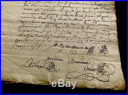 Autographed Manuscript from 1600s. MULTIPLE SIGNATURES