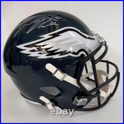 Autographed/Signed JASON KELCE Eagles Full Size F/S Helmet PSA COA