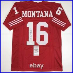 Autographed/Signed JOE MONTANA San Francisco Red Jersey JSA COA Auto