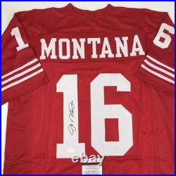 Autographed/Signed JOE MONTANA San Francisco Red Jersey JSA COA Auto
