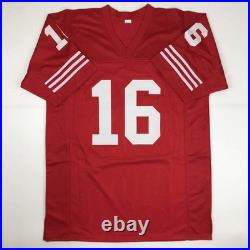 Autographed/Signed JOE MONTANA San Francisco Red Jersey JSA COA Auto