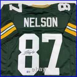 Autographed/Signed JORDY NELSON Green Bay Green Jersey Beckett BAS COA