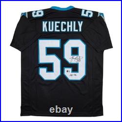 Autographed/Signed Luke Kuechly HOF Carolina Black Jersey Beckett BAS COA