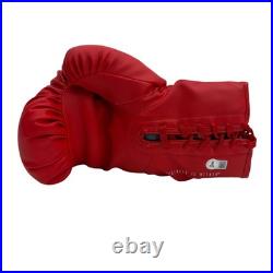Autographed/Signed Mannny Pacquiao Pac-Man Red Everlast Boxing Glove Beckett COA