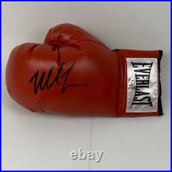 Autographed/Signed Mike Tyson Red Everlast Boxing Glove Athlete Holo COA