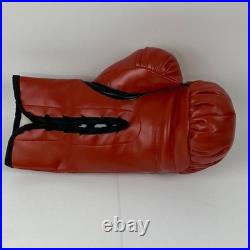 Autographed/Signed Mike Tyson Red Everlast Boxing Glove Athlete Holo COA