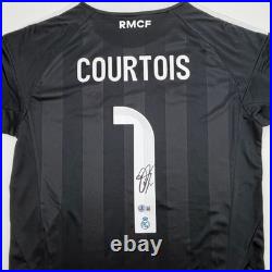 Autographed/Signed Thibaut Courtois Real Madrid Black Jersey Beckett COA