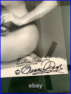 BETTIE PAGE Autographed Legendary Playboy Xmas Photo Large 11 x14 Signed 2 times