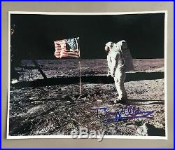 BUZZ ALDRIN Signed Photo Apollo 11 Lunar Surface with American Flag