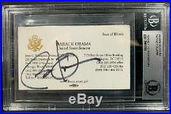Barack Obama Signed Autographed Business Card President Slabbed Beckett Bas